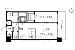 プレサンスTHEKYOTO華苑 1LDKの間取図画像