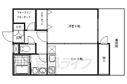 サンロイヤル五条 1DKの間取図画像