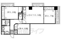ラティス東野アネックス 3LDKの間取図画像