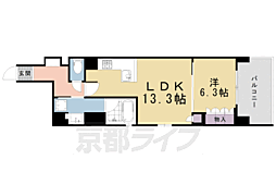 リーガル京都堀川中立売2 1LDKの間取図画像