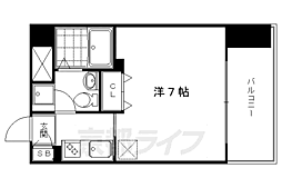 ベラジオ四条烏丸 1Kの間取図画像