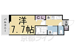 ブランメゾン帷子ノ辻 1Kの間取図画像