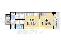 CREST TAPP京都太秦天神川dexII 1DKの間取図画像