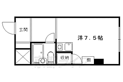 松屋レジデンス百万遍第16松屋ビル ワンルームの間取図画像