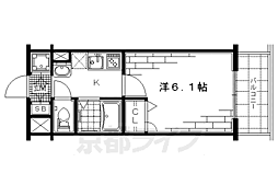 ラナップスクエア京都西陣 1Kの間取図画像
