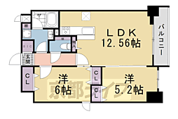 Viento京都駅 2LDKの間取図画像
