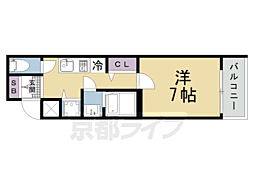 アドバンス京都烏丸町 1Kの間取図画像