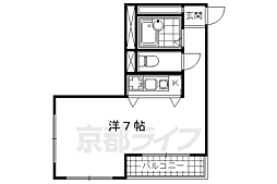 クリーンリビング・四条大宮 ワンルームの間取図画像