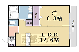 エルメゾンさくら 1LDKの間取図画像