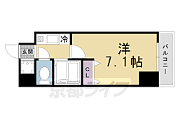 エクセレント御所西 1Kの間取図画像