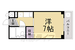グランドール東寺 1Kの間取図画像
