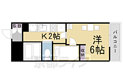 レオパレス昇 1Kの間取図画像