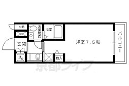ベラジオ四条烏丸 1Kの間取図画像