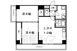 オパス四条 2LDKの間取図画像