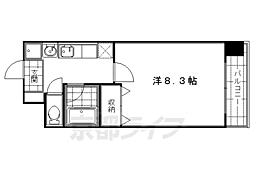 ハウスセゾン御所南 1Kの間取図画像
