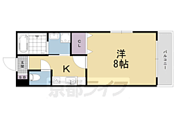 GRAKAN京都駅前悠 1Kの間取図画像
