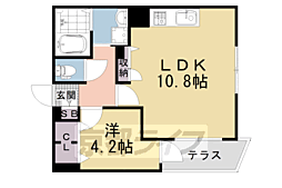 フォレスト西大路五条 1LDKの間取図画像