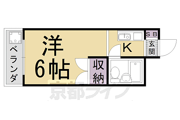 サインハイツコジマII 103｜京都府京都市右京区西院春栄町(賃貸マンション1K・1階・16.38㎡)の写真 その2