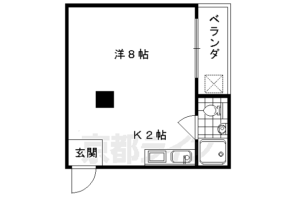 大鳳ハイツ 401｜京都府京都市中京区壬生東檜町(賃貸マンション1K・4階・19.39㎡)の写真 その2