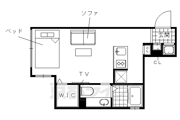 京都府京都市上京区三芳町(賃貸マンション1R・5階・25.07㎡)の写真 その2