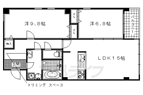 シュシュパルク鹿苑 403 ｜ 京都府京都市北区衣笠総門町（賃貸マンション2LDK・4階・73.00㎡） その2