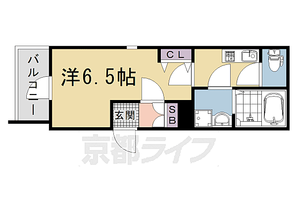 ＴＳＵＢＡＫＵＲＡ 301｜京都府京都市右京区太秦垂箕山町(賃貸アパート1K・3階・22.91㎡)の写真 その2