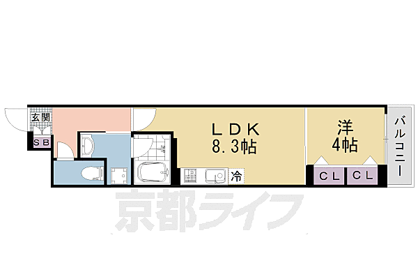 ベラジオ雅び北野白梅町 505｜京都府京都市上京区西町(賃貸マンション1LDK・5階・33.16㎡)の写真 その2