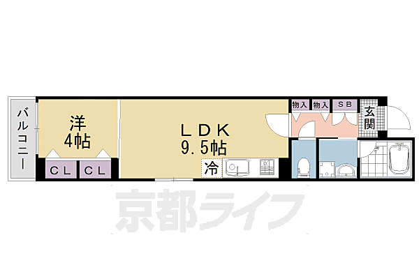 ベラジオ雅び北野白梅町 406｜京都府京都市上京区西町(賃貸マンション1LDK・4階・35.90㎡)の写真 その2