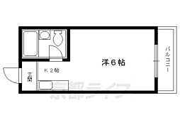 京都市営烏丸線 北山駅 徒歩28分の賃貸マンション 3階1Kの間取り