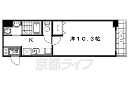 Bo.上七軒 1Kの間取図画像