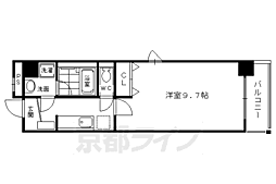 京都市営烏丸線 丸太町駅 徒歩15分の賃貸マンション 4階1Kの間取り