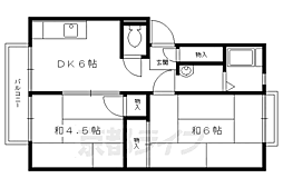 京阪本線 神宮丸太町駅 徒歩5分の賃貸アパート 1階2DKの間取り
