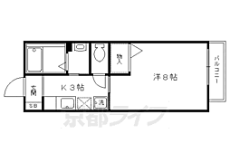 グランシード衣笠 1階1Kの間取り