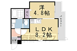 ベレーザ等持院I 1階1LDKの間取り