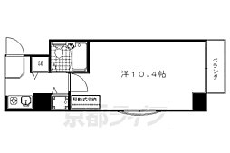 ジョイテル西院 2階1Kの間取り