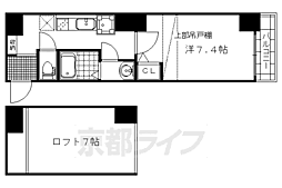 グリシーヌ京都西院 5階1Kの間取り
