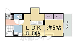 ＬｕＳｏｌｅ嵐山 1階1LDKの間取り