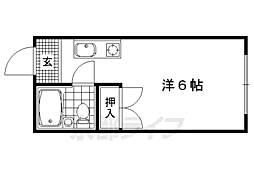 アスクル西院北・南棟 2階1Kの間取り