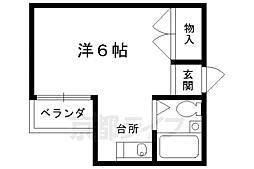 京都市営烏丸線 今出川駅 徒歩5分の賃貸マンション 3階1Kの間取り