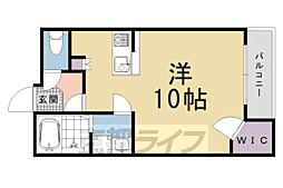 レオパレス罧原 1階ワンルームの間取り