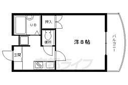 JR山陰本線 二条駅 徒歩13分の賃貸マンション 4階1Kの間取り