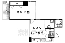 京都市営烏丸線 今出川駅 徒歩9分の賃貸マンション 10階1LDKの間取り