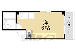 コーポエスポワール 3階ワンルームの間取り