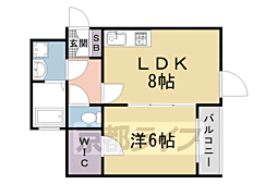 ＣＡＳＡ　ＧＲＡＮ西院 2階1LDKの間取り