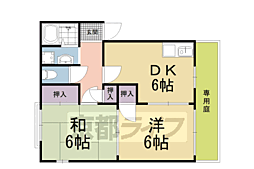 ドミールエーデンＣ棟 1階2DKの間取り