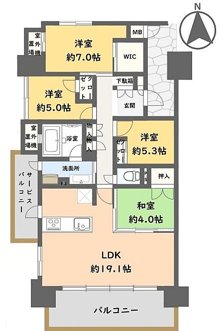 4LDK 間取り