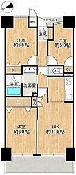 コスモあべの坂ガーデンズ 3LDKの間取図画像