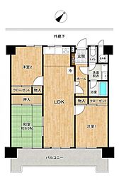 MAC箱崎コート 3LDKの間取図画像