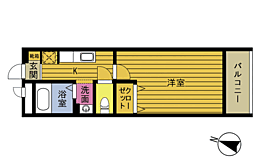 マリベール豊岡 2階1Kの間取り