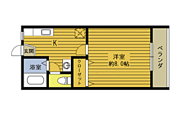 シーサイド山口A 1Kの間取図画像